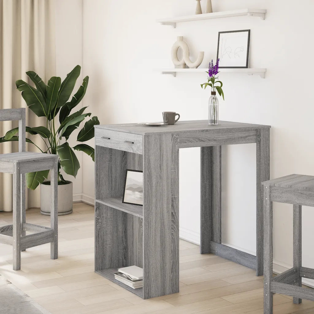 Tavolo da Bar Grigio Sonoma 102x70x103,5 cm in Truciolato