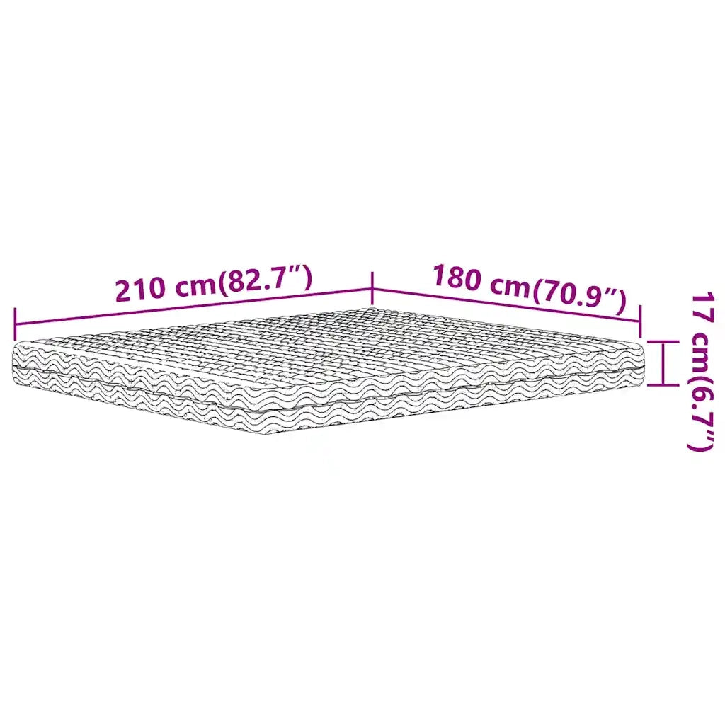 Materasso in Schiuma Bianco 180x210 cm Durezza H2 H3 4016636
