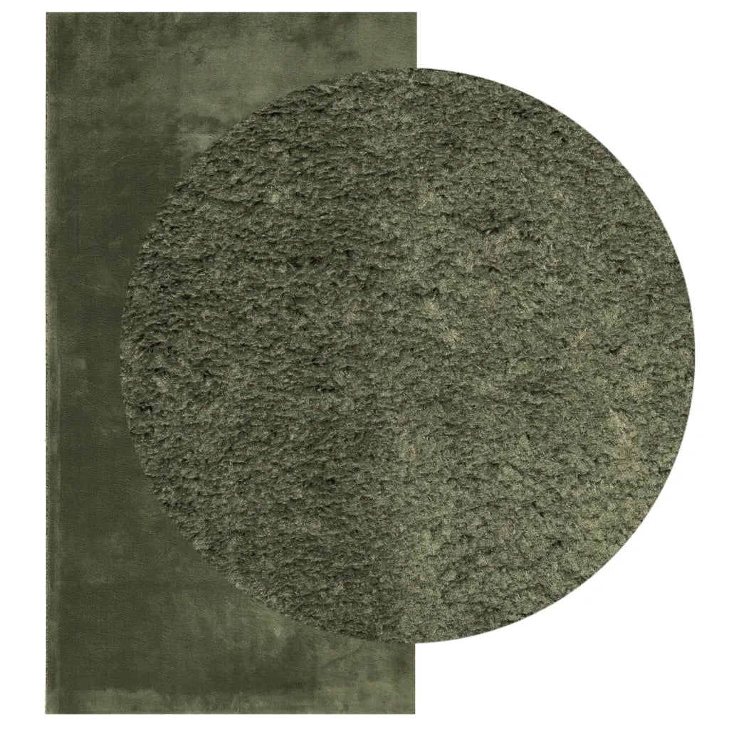 Tappeto Pelo Corto HUARTE Morbido Lavabile Verde Bosco 80x150cm 375090