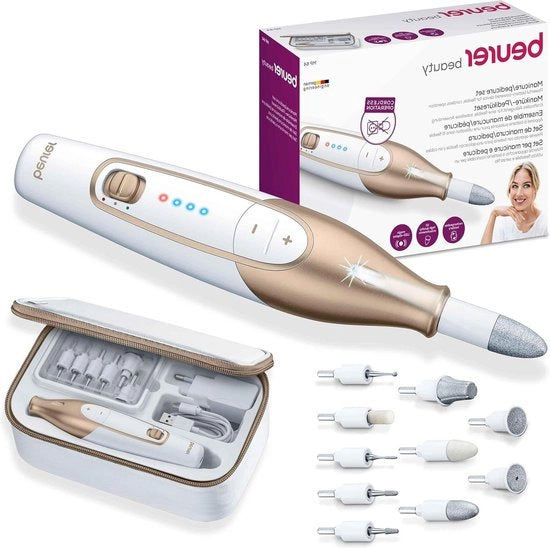 Set di manicure e pedicure con batteria - 10 pezzi - cura delle unghie - belle mani e piedi - illuminazione a LED