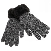 Manopole di pelliccia con orsetto - Donna - Calda - Lavorate a maglia - Inverno - Misura unica - Manopole