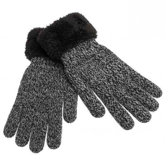 Manopole di pelliccia con orsetto - Donna - Calda - Lavorate a maglia - Inverno - Misura unica - Manopole