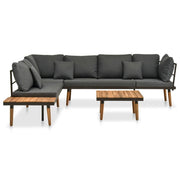 Set Divani da Giardino 4 pz con Cuscini in Massello di Acacia 46465