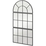 Specchio da Parete ad Arco Stile Finestra per Camera da Letto e Ingresso, 76x43 cm, Nero
