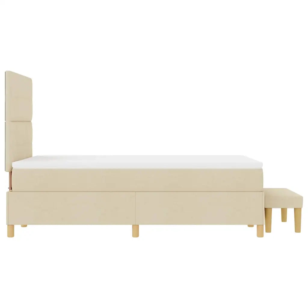 vidaXL Letto a molle con materasso Crema 120 x 190 cm Tessuto