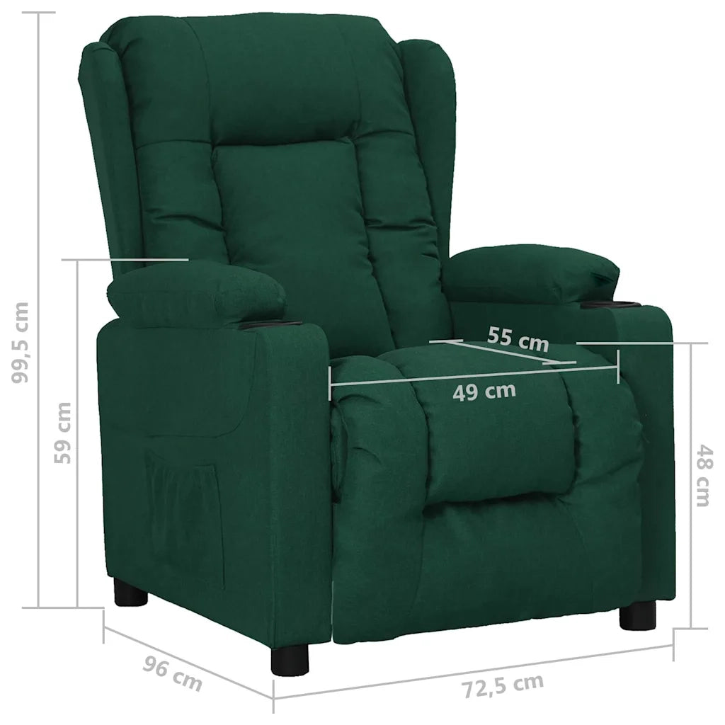 Divano Sedia-Poltrona Reclinabile in Tessuto Verde Scuro 564697