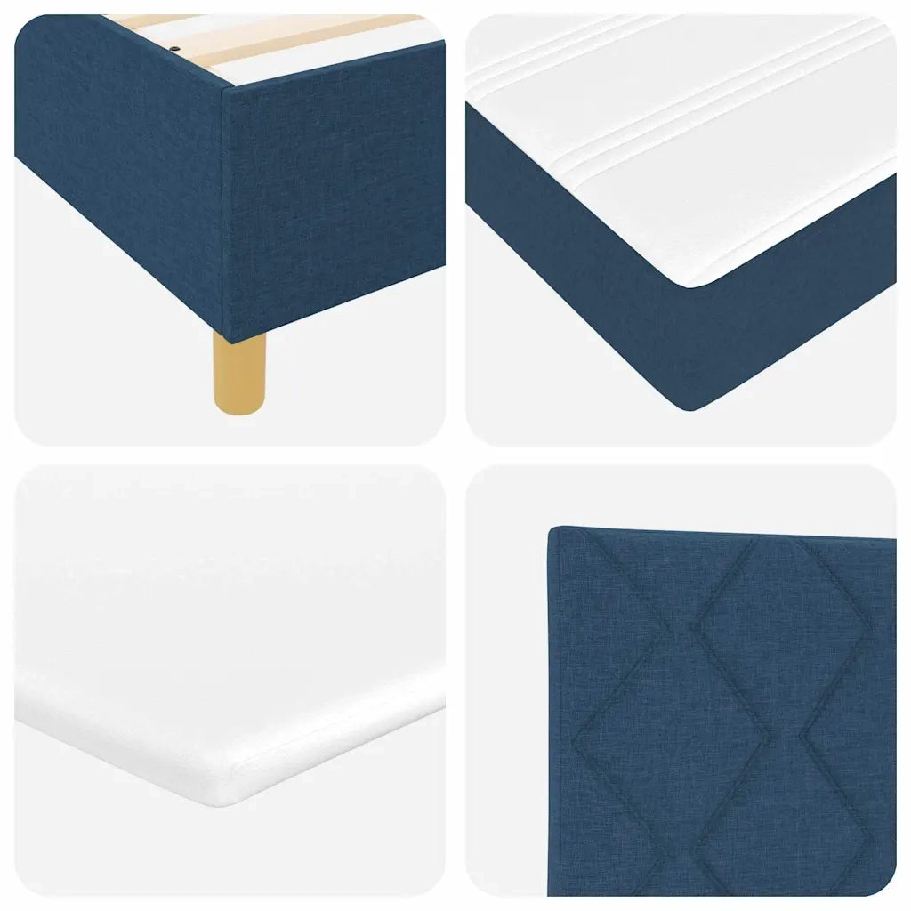 Letto a molle con testiera Blu 190 x 140 cm Tessuto 3340815