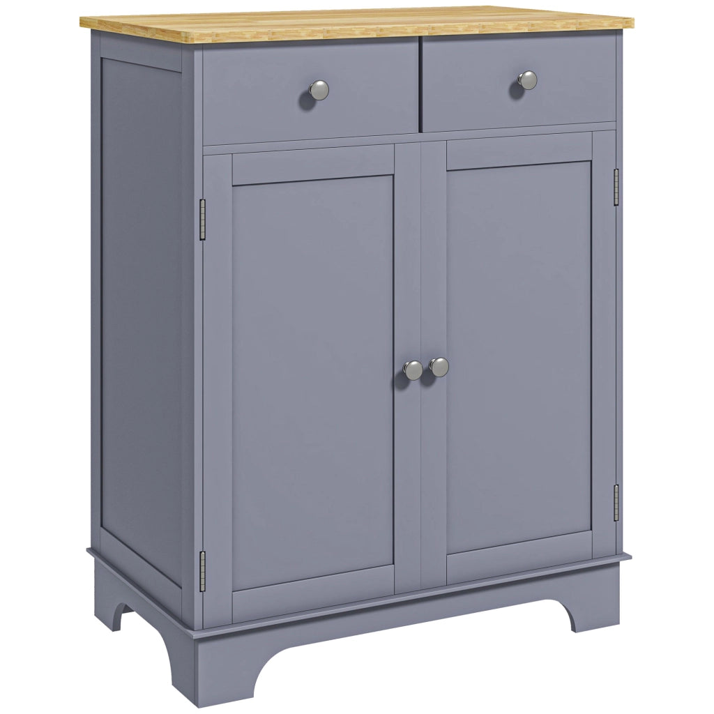 Credenza con ante, cassetti e ripiani ¨C zephmum ¨C 68x40x85 cm grigio legno naturale