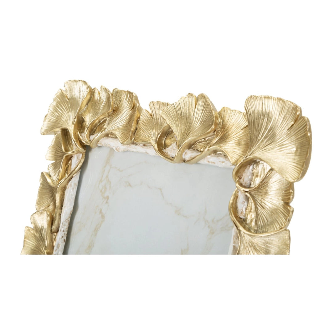 Cornice portafoto con petali in rilievo oro
