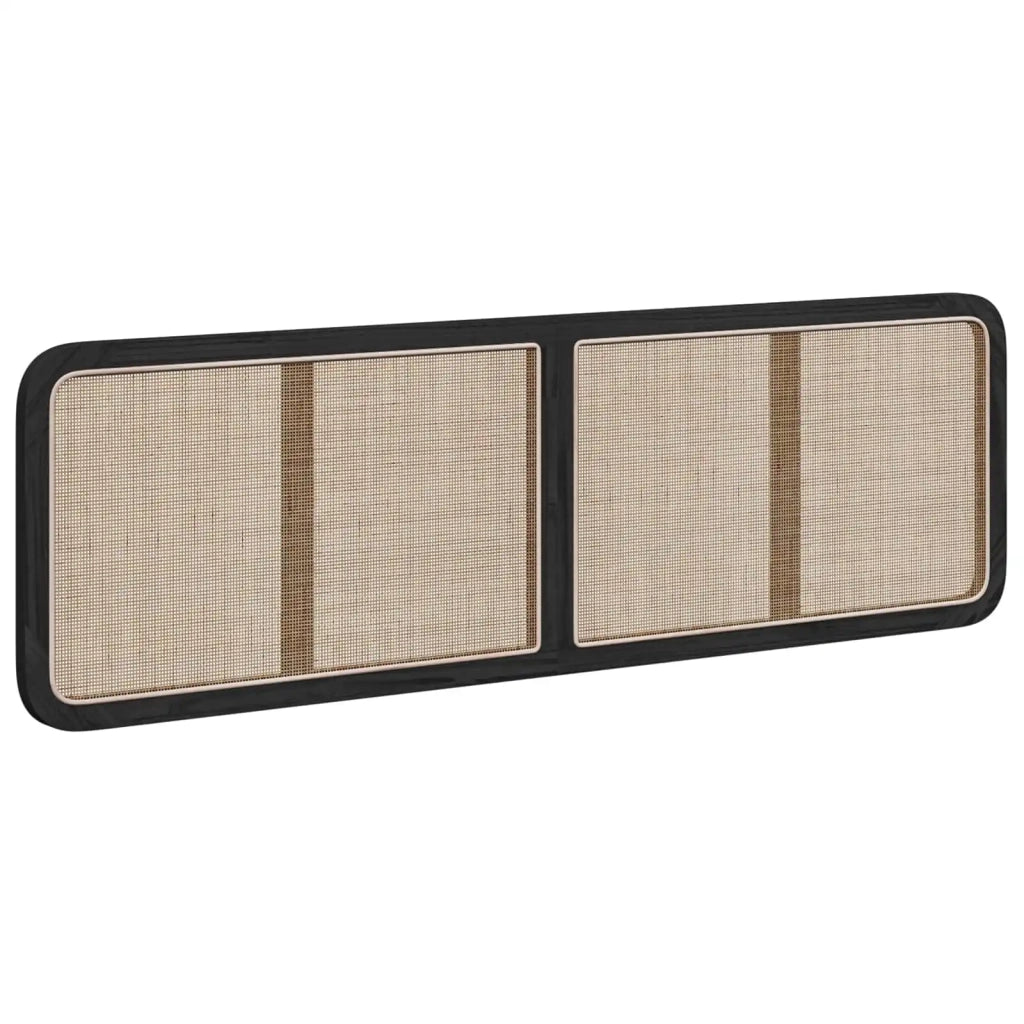 Testiera con testiera Nero 180 x 55 x 3 cm Rattan 42011572