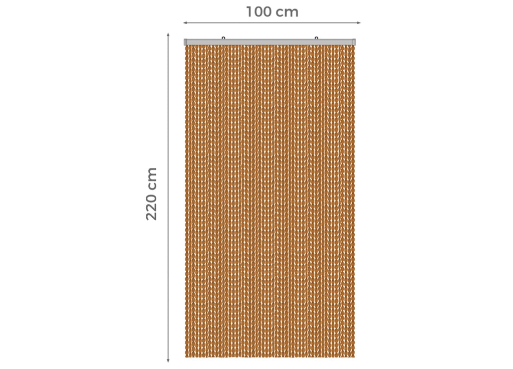 Tenda Antimosca Antirumore Caduta Pannello Porta Finestra Casa Pon Pon - 100X220 - Rust