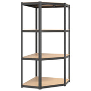 Scaffale angolare a 4 ripiani acciaio e legno ingegnerizzato colore antracite 02_0045677