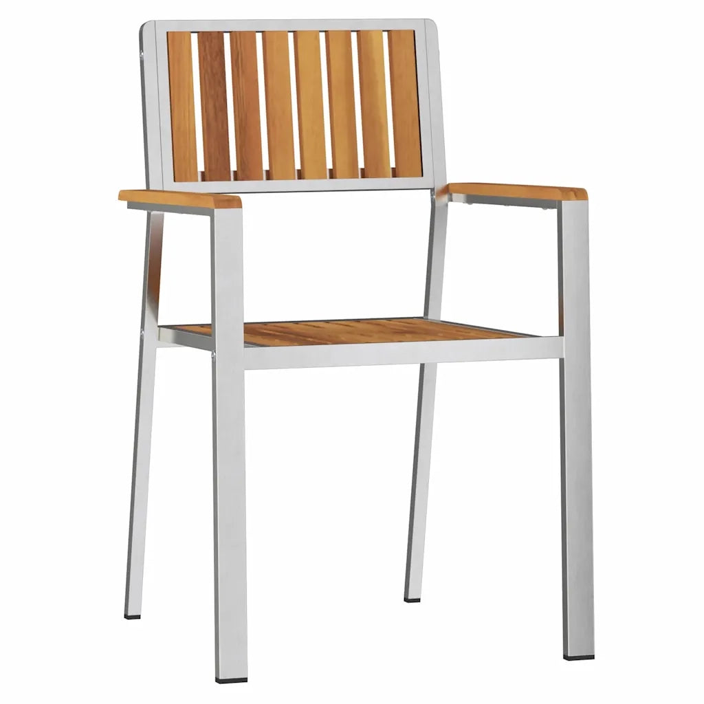 Sedia da Giardino 2 pcs Marrone Legno di Acacia Massello 42006201