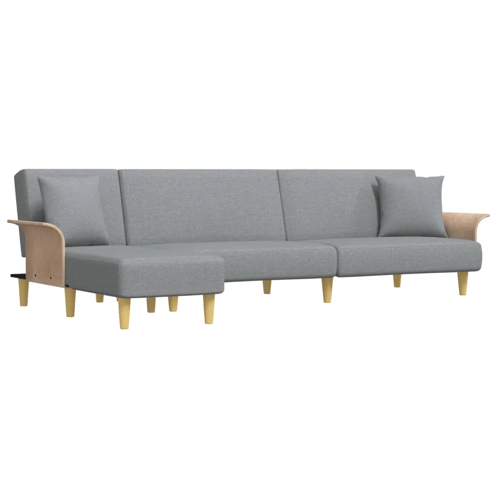 Divano Letto a L Grigio Chiaro 279x140x70 cm in Tessuto 3157211