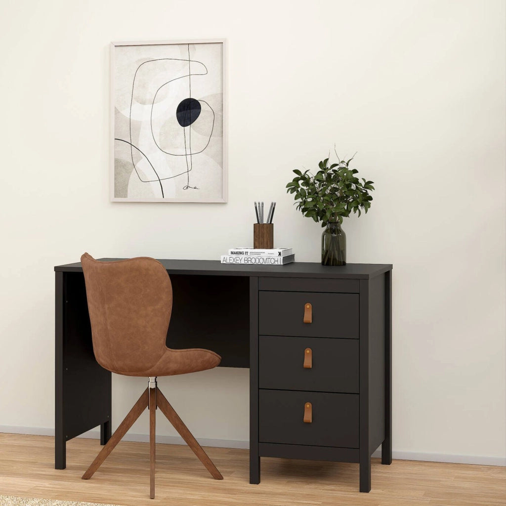 Scrivania Murjan, Scrittoio multiuso, Tavolo per ufficio porta PC, Piano di lavoro, 120x48 h77 cm, Nero