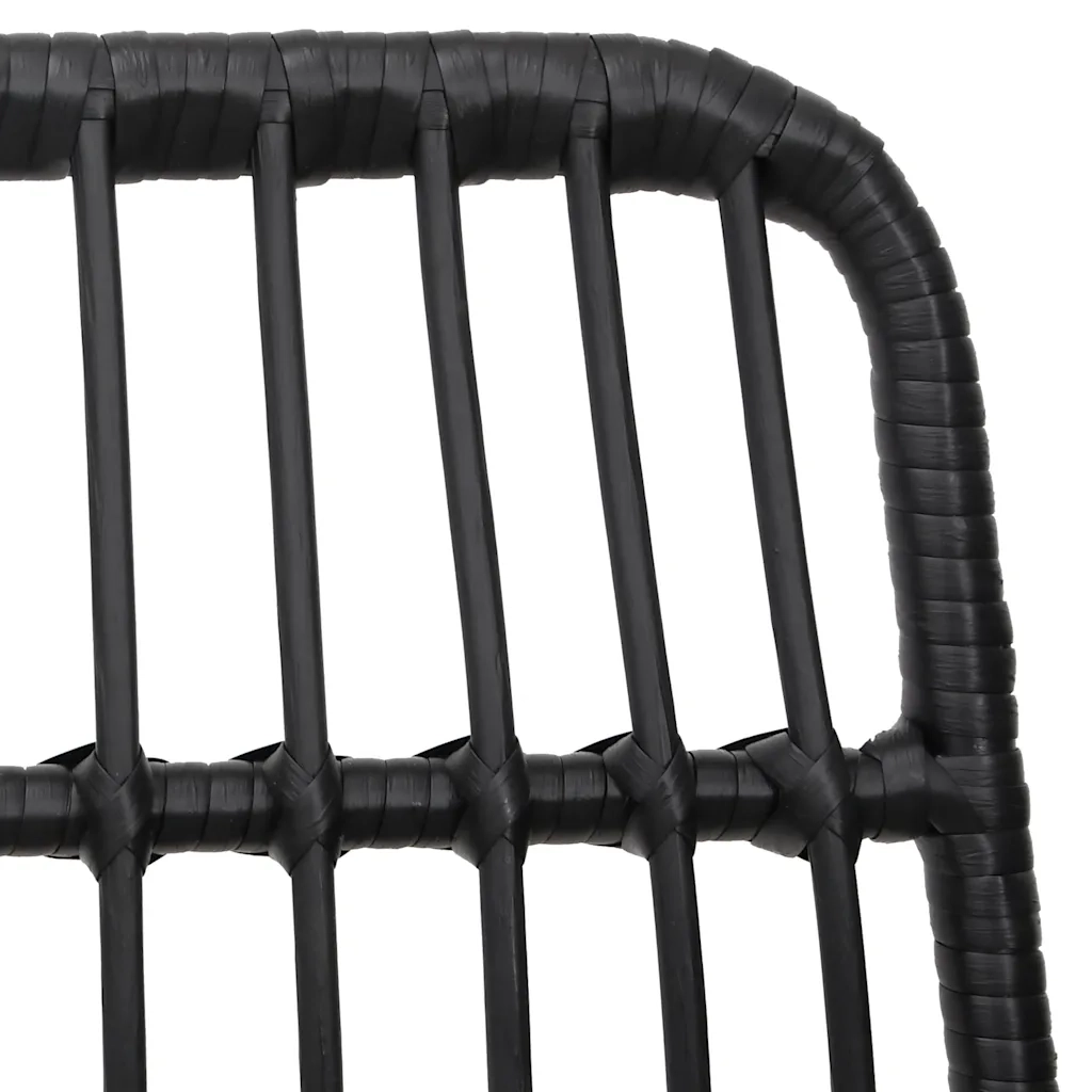 Set da Pranzo da Giardino 5 pz Nero in Polyrattan cod mxl 35596