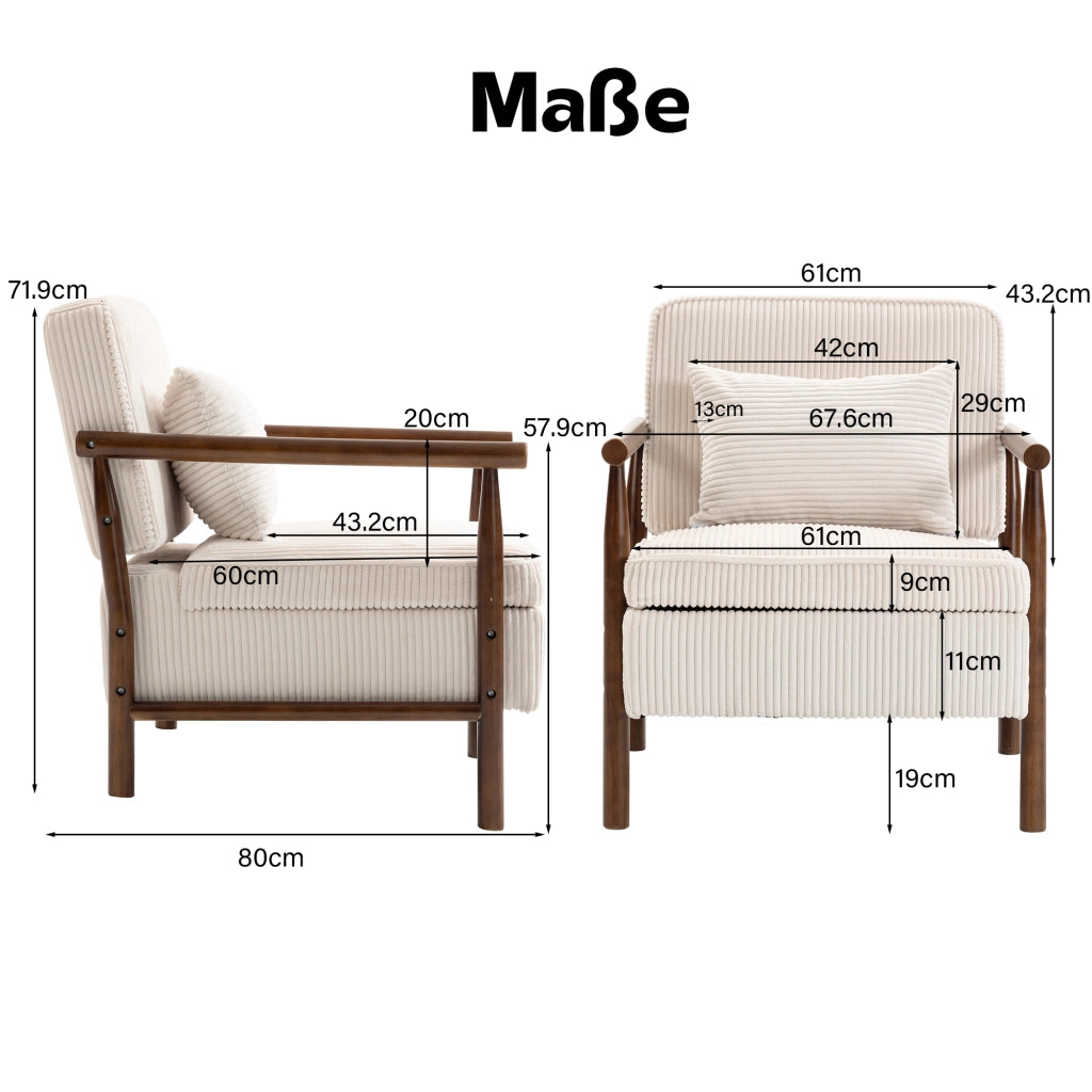 POLTRONA con vano contenitore 70,5x62x33 cm in velluto bianco