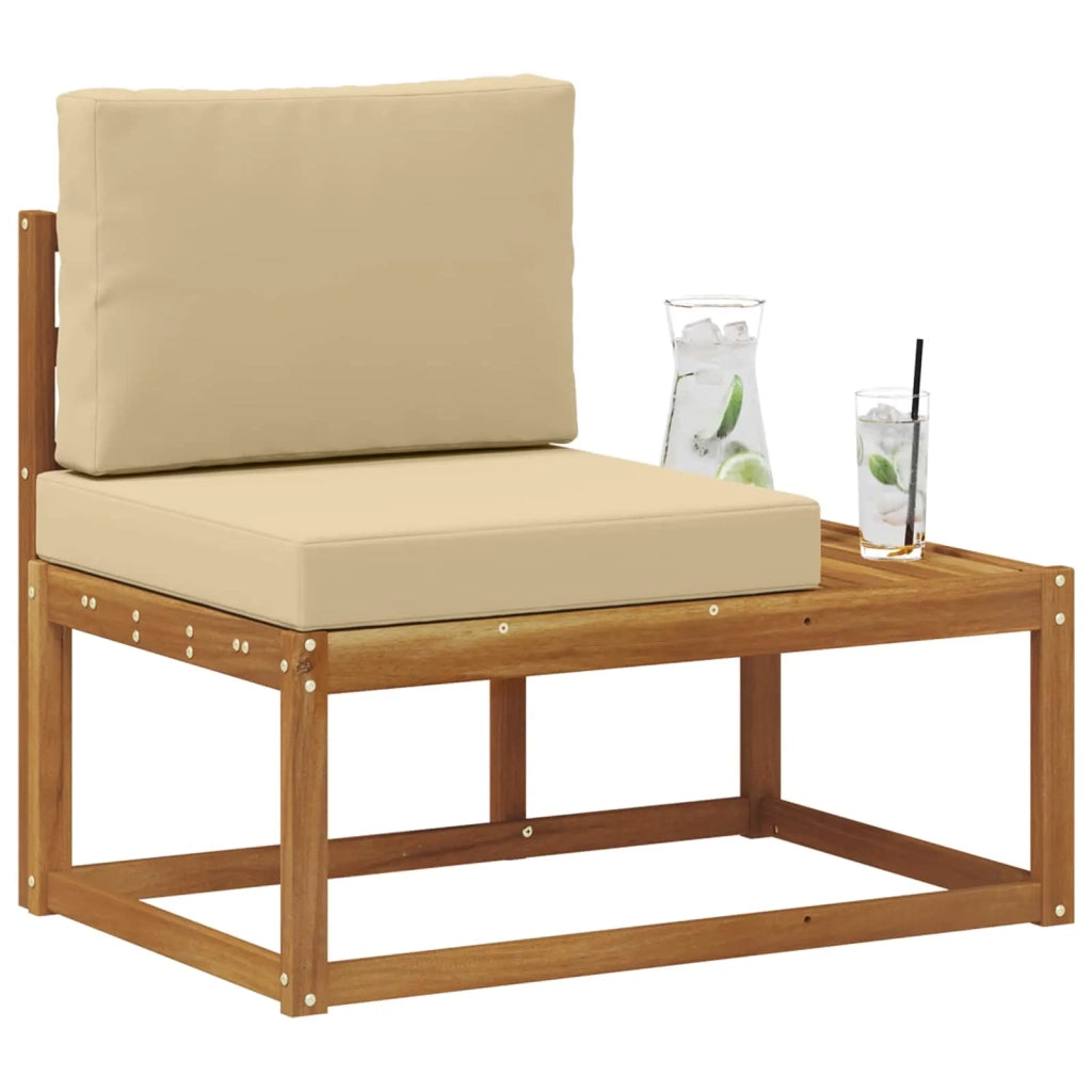 Divano da Esterno con cuscino-Divano da Giardino Naturale 91 x 63 x 73 cm 125757