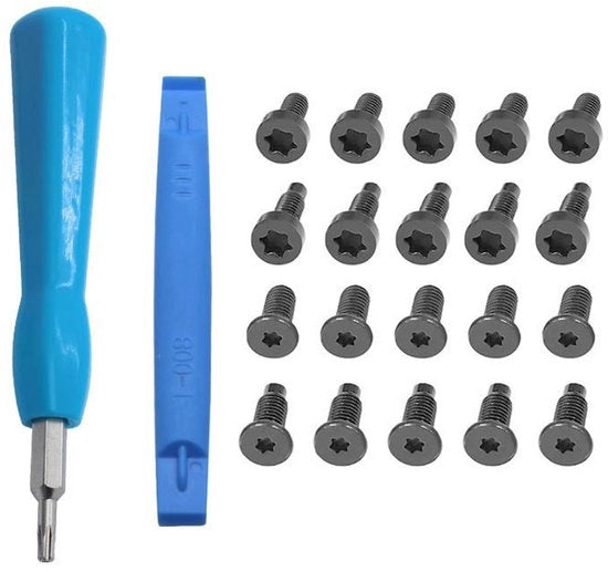 Kit di smontaggio per interfono intelligente, chiave a lama flessibile, attrezzi manuali, set blu da 3 pezzi con 20 viti in sacchetto trasparente 43.7