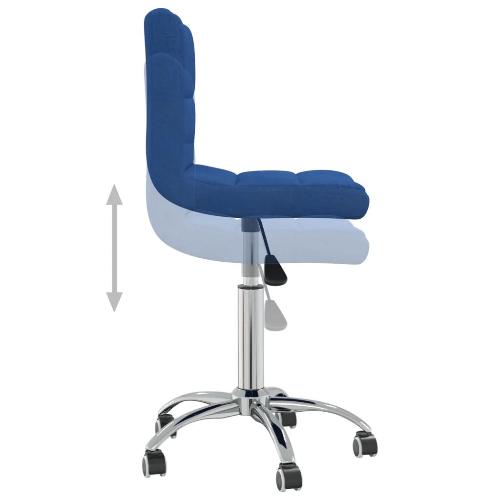 Sedia da Pranzo Girevole Blu in Tessuto 3087535