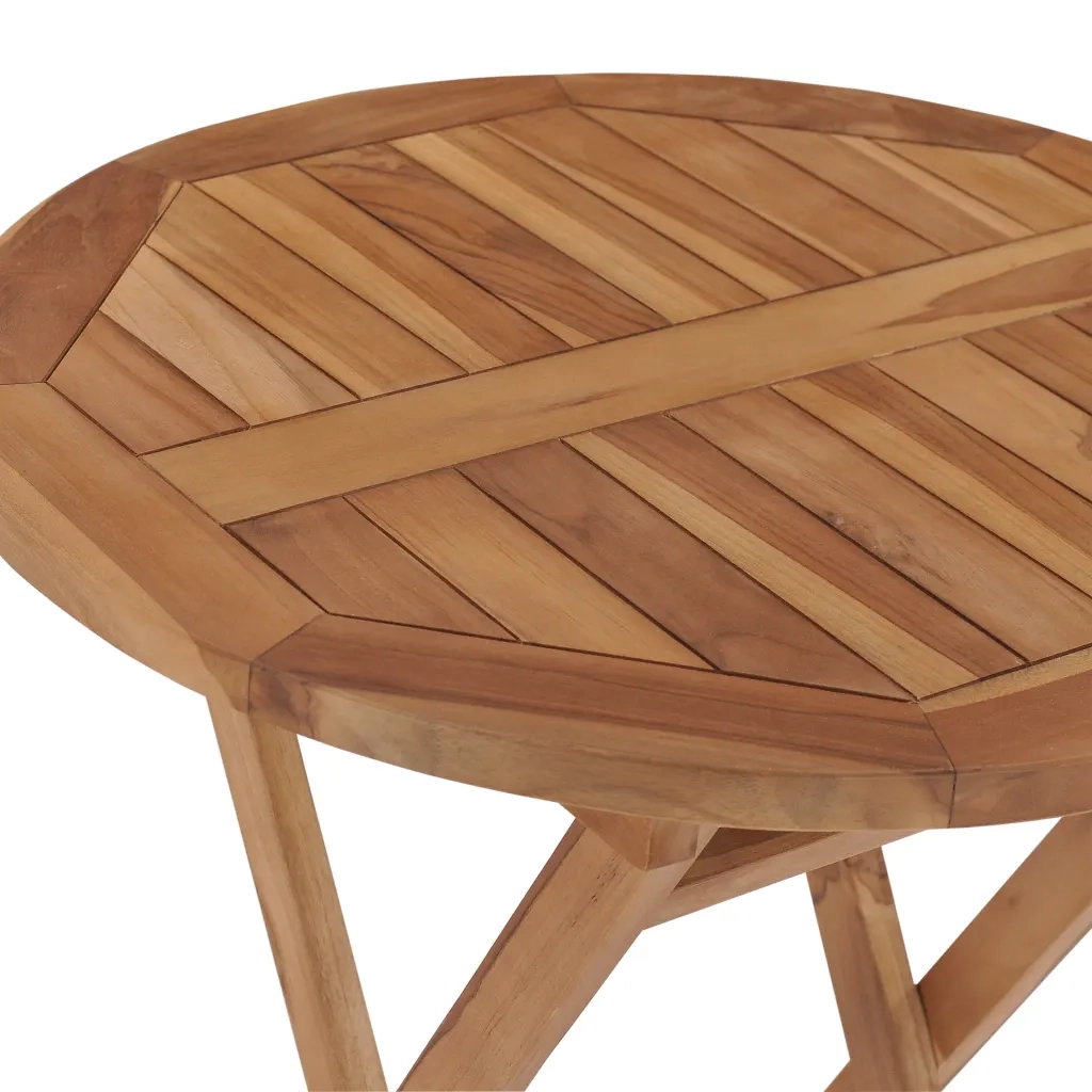 Tavolo da Giardino Pieghevole 60 cm in Legno Massello di Teak 48993