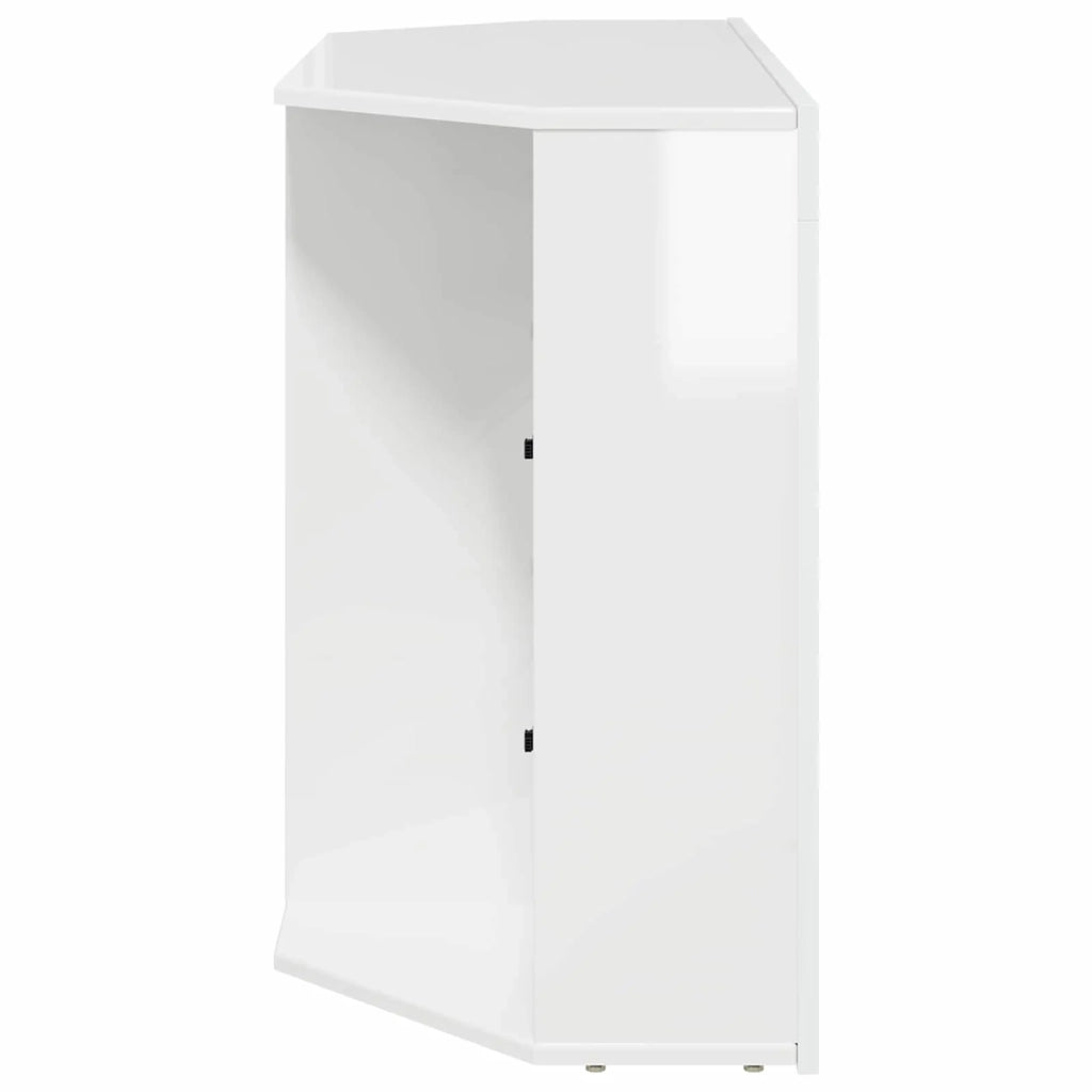 Mobile TV LED Angolare Bianco ad Alto Lucido 100x40x68cm 889789
