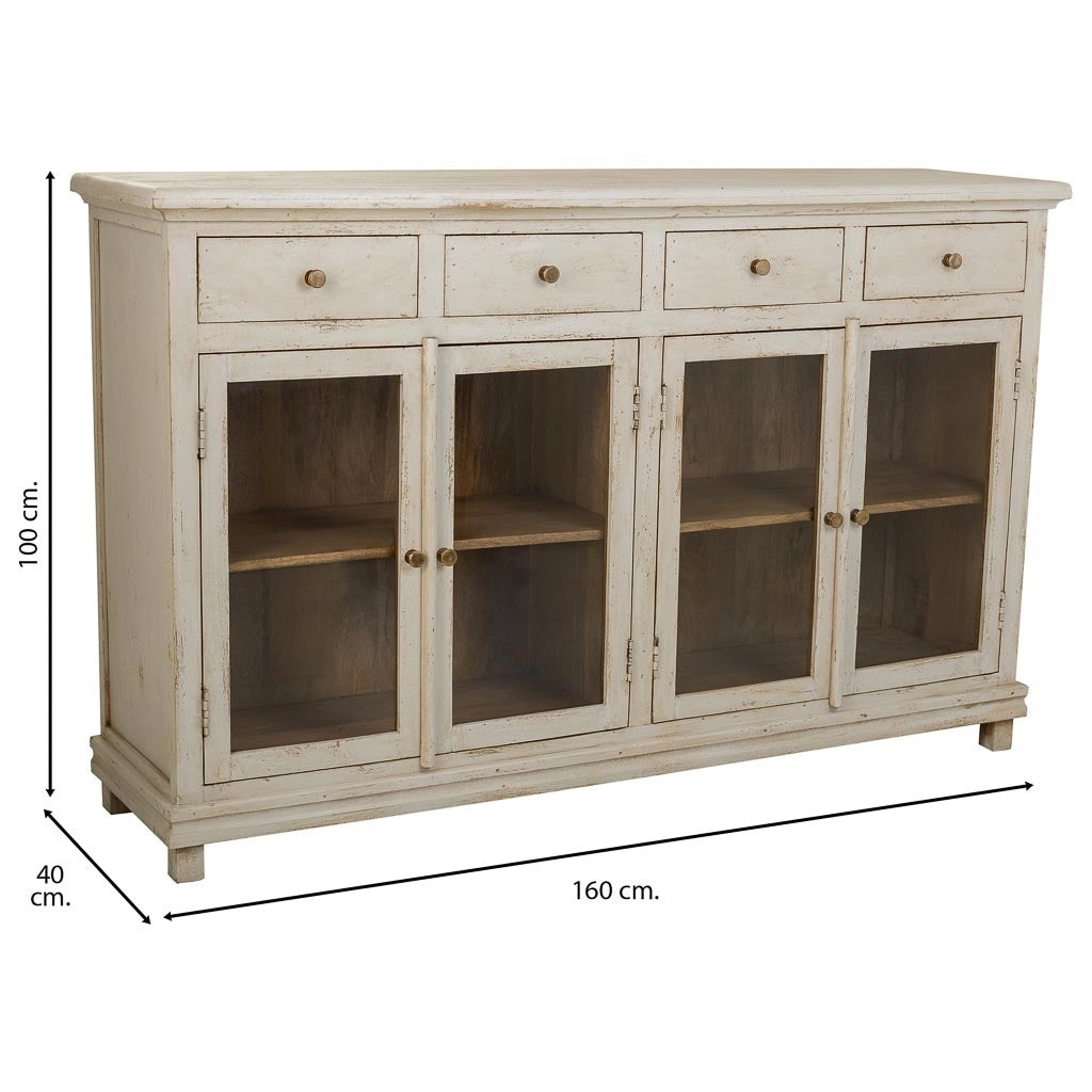 Credenza in legno beige, 160x40x100 cm