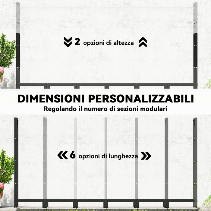 Legnaia Regolabile 235x31x116 cm con Telo Impermeabile e Catene in Acciaio Nero