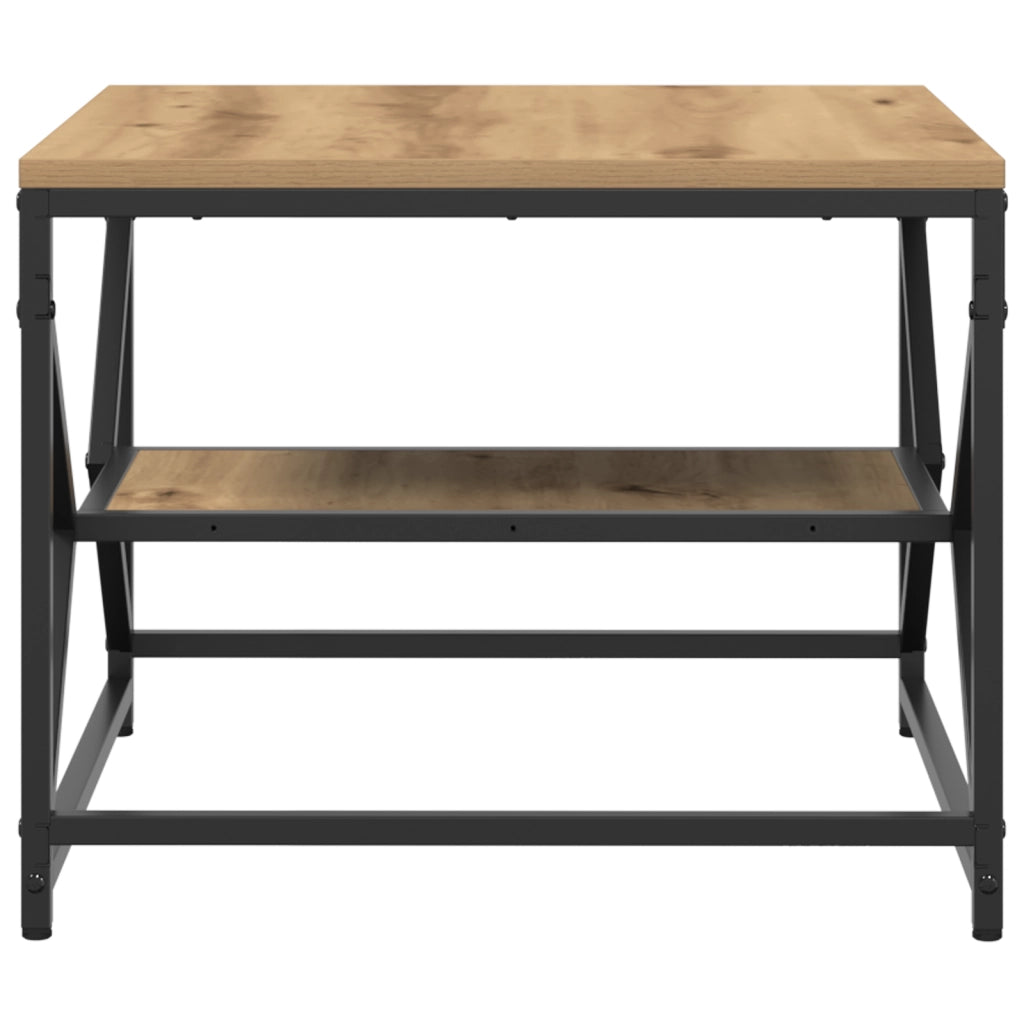 Tavolino da caffÃ¨  con piano in rovere artigianale 51x50x40 cm in legno ingegnerizzato
