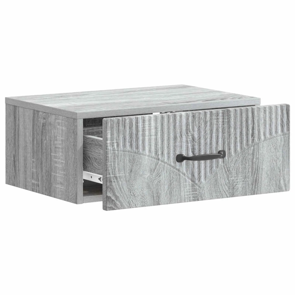 Mobiletto da notte a muro 2 pcs Grigio Sonoma 49 x 34,5 x 20 cm 898968