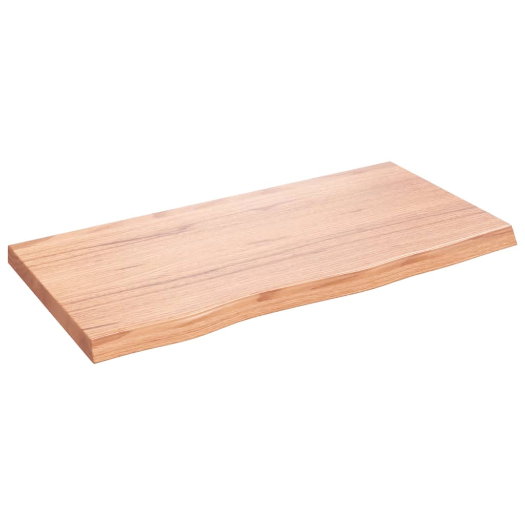 Piano Bagno Marrone 80x40x(2-4) cm Legno Massello Trattatocod mxl 74451