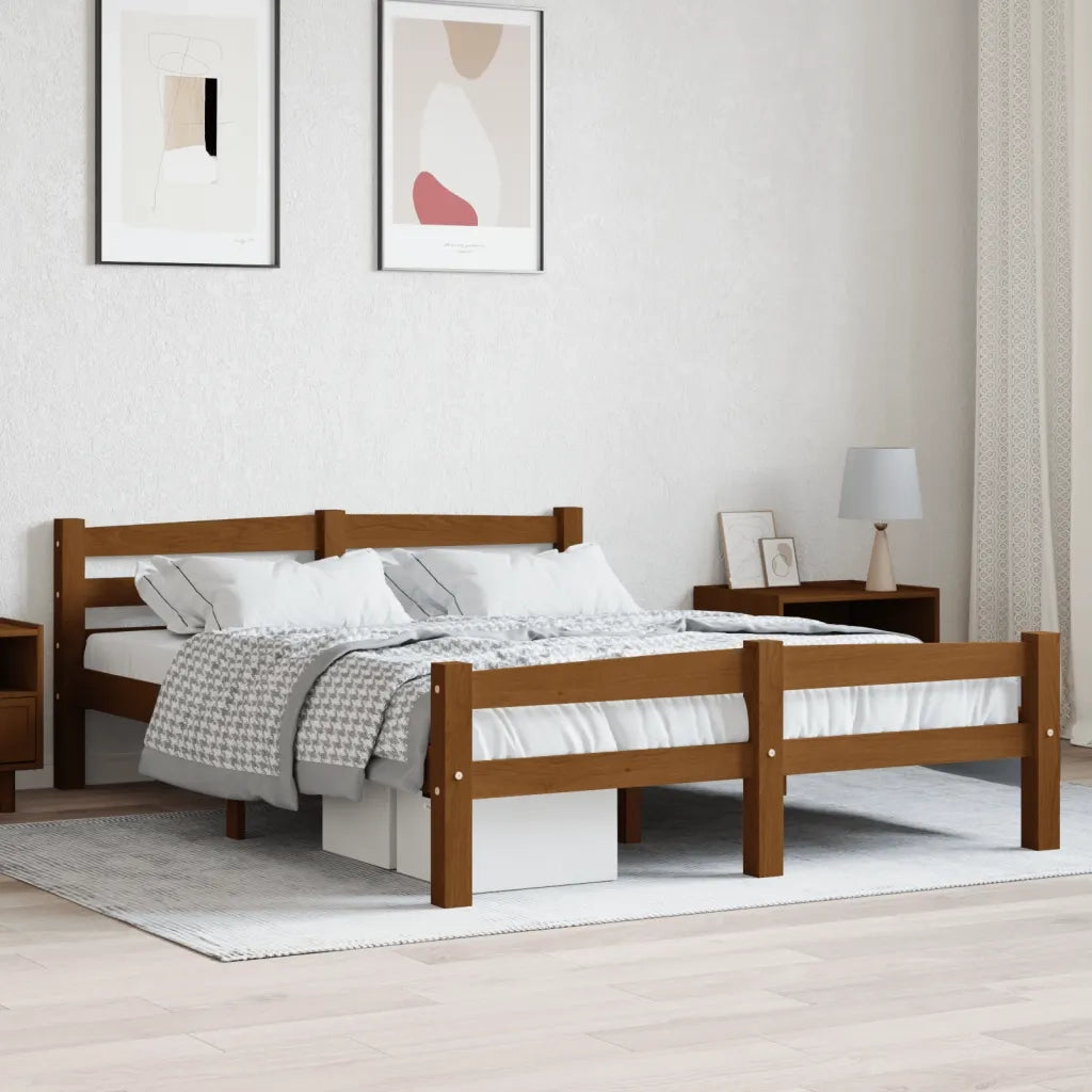 Giroletto senza Materaso Ambrato in Legno di Pino 140x200 cm 322078