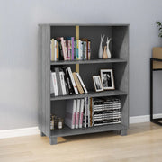 Libreria-Scaffale per Libri-Mobile di Stoccaggio HAMAR Grigio Scuro 85x35x112 cm Legno Massello di Pino