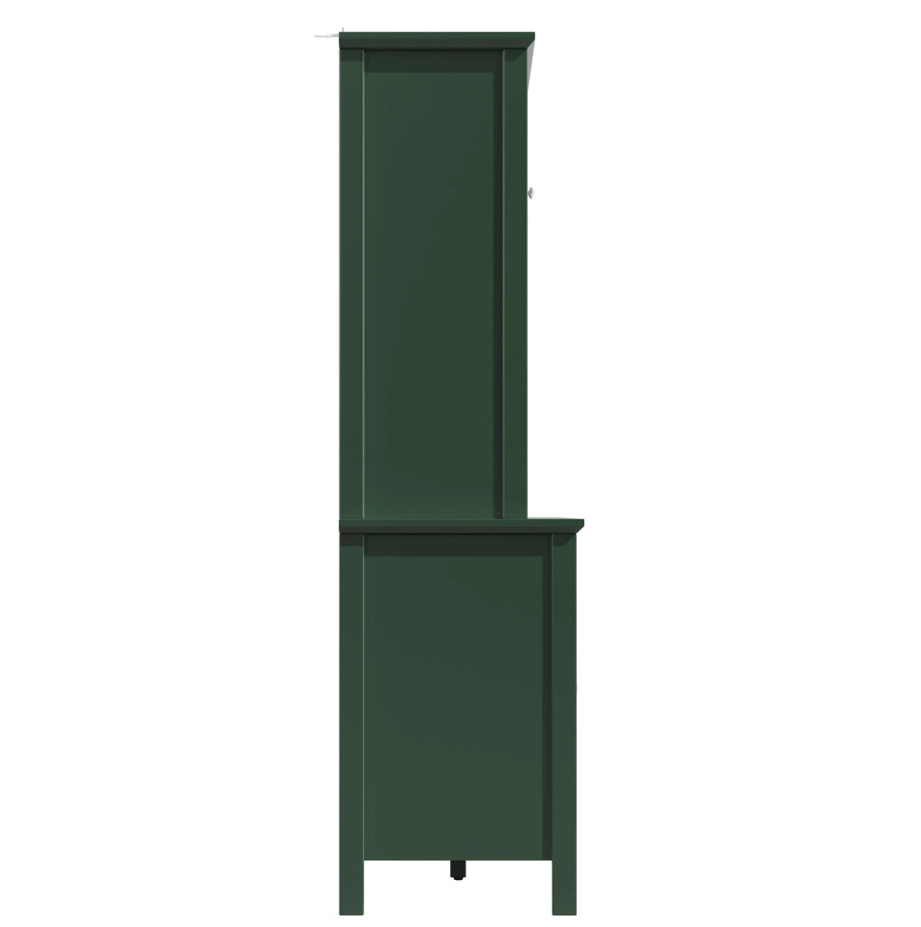 Colonna cucina 120x40x179 cm verde, vetro marrone e LED