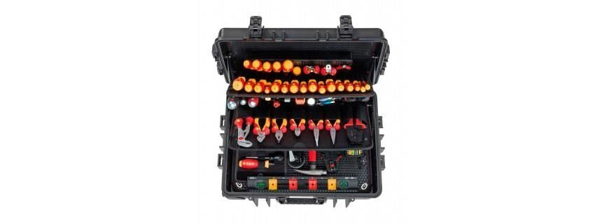 Wiha 9300704 Competence XXL II Set Attrezzi per Elettricista 115 pz VDE Isolati 1000 V AC con Valigetta in Plastica Robusta e Ammortizzatori a Gas colore Nero