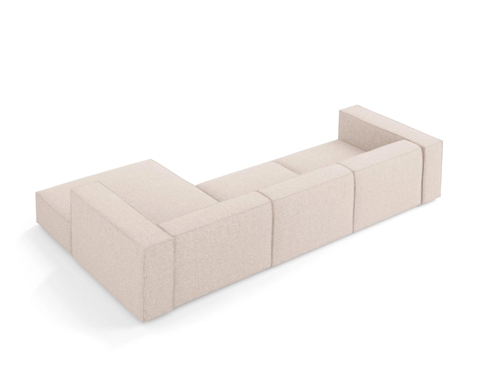 Cosmopolitan Design - Divano angolare destro "Arendal" 4 posti in ciniglia beige 