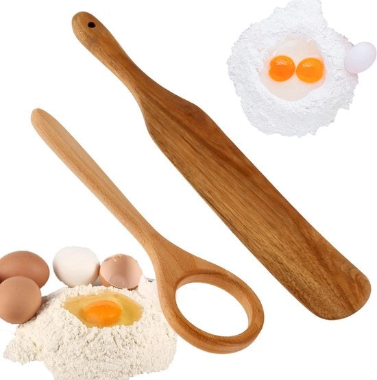 Due pezzi di spiedi in legno per impastare il pane, spatola per impastare il pane a forma di spiedi, manico lungo per impastare il pane, spiedi per impastare il pane, accessori per la cottura del pane, per zuccotto, pane, pizza, uova.