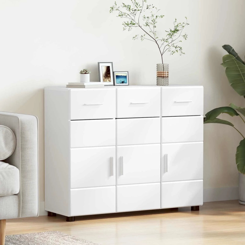 Credenza FLORIN Bianco 88,5 x 30,5 x 73 cm Legno multistrato 880311
