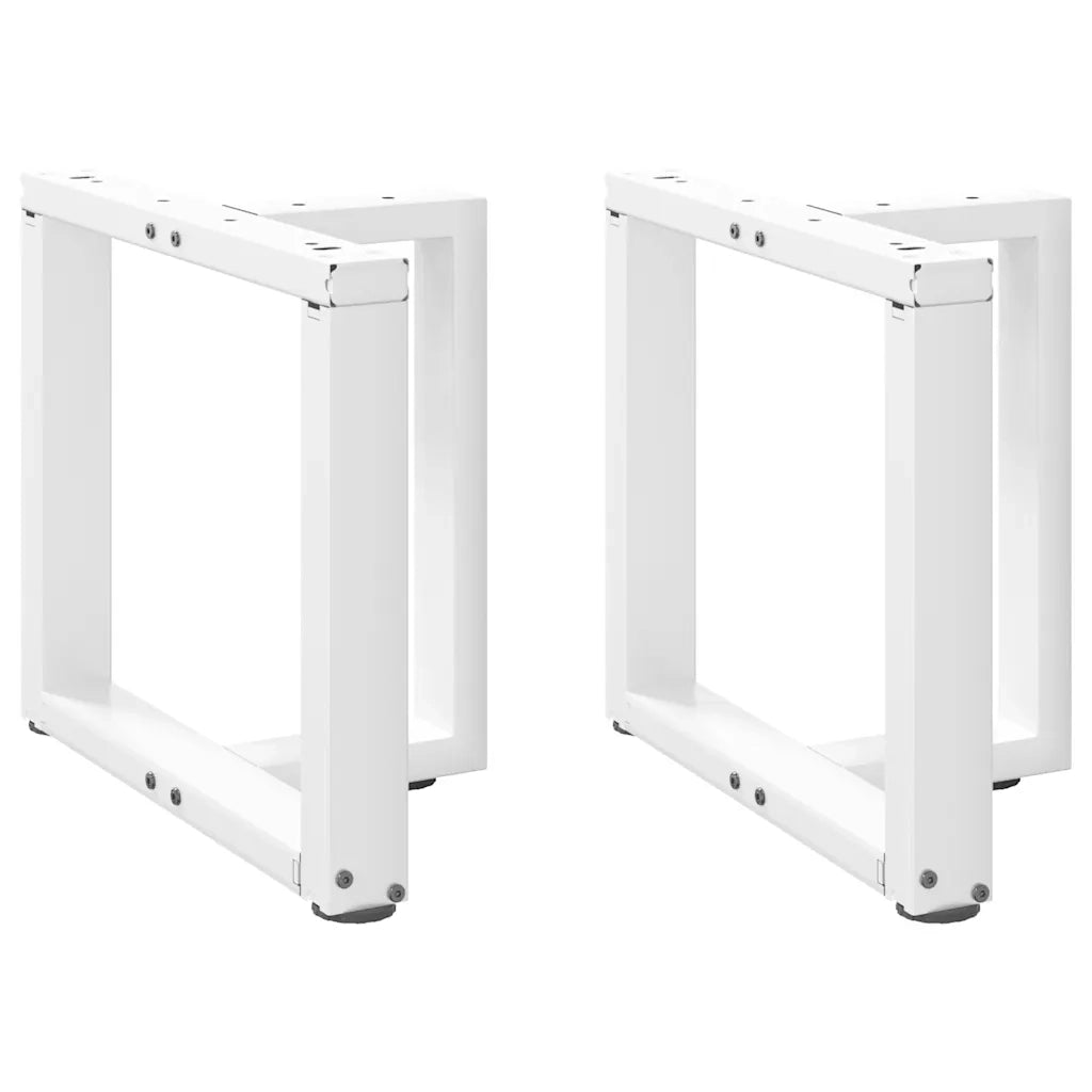 Gambe per Tavolino da CaffÃ¨ a Forma di T 2 pz Bianche 50x25x(42-43) cm Acciaio