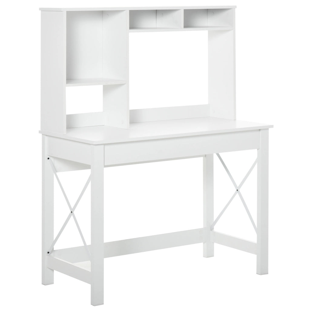 Scrivania con libreria ¨C zephmum ¨C bianco 105x50x137.5 cm