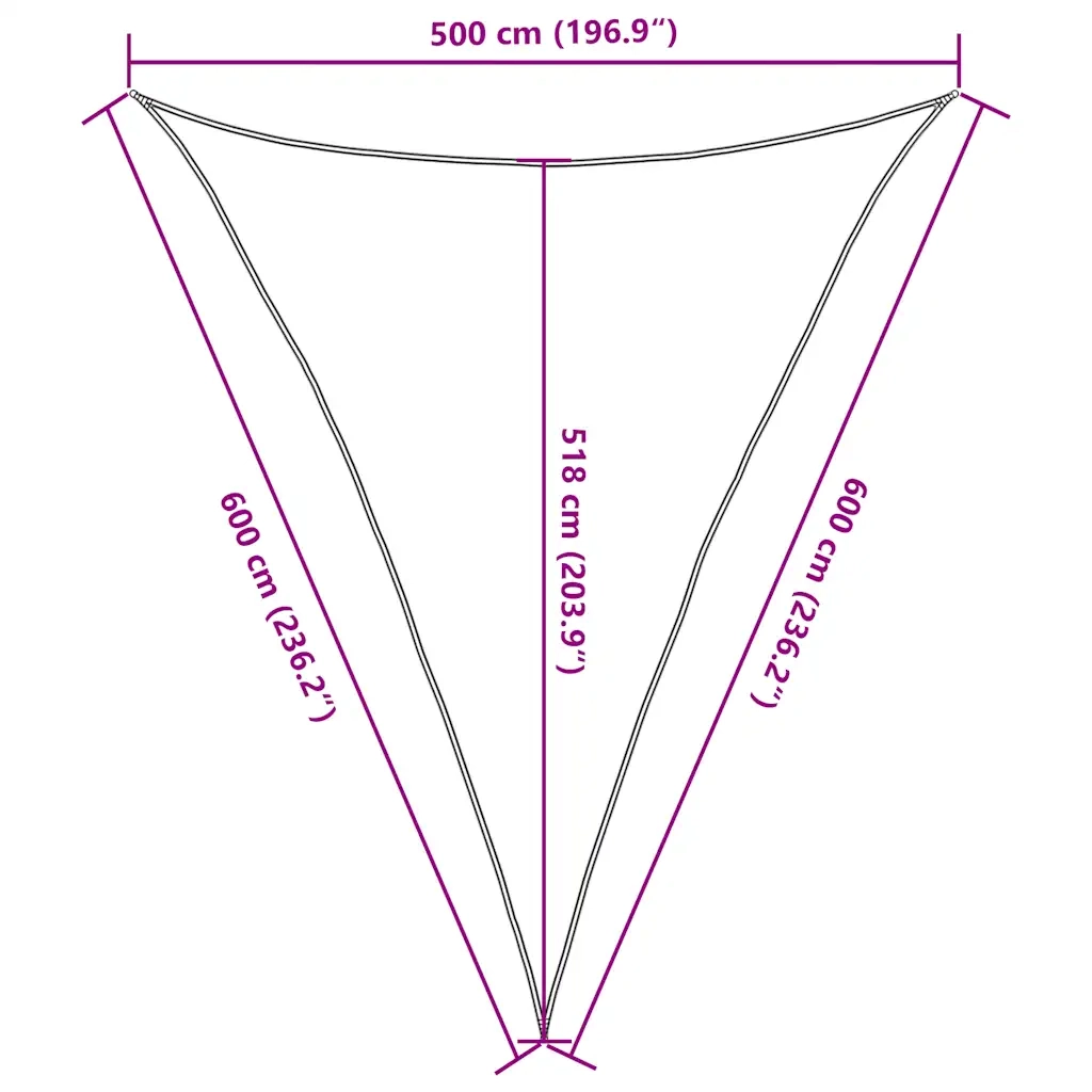 Vela Parasole 160 g/m² Triangolare Terracotta 5x6x6 m in HDPE 311373