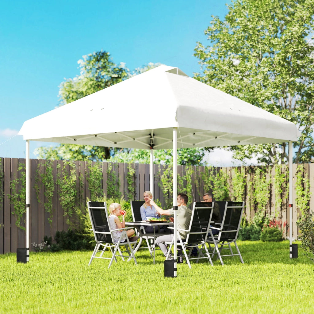 Gazebo da giardino pieghevole 3x3m ¨C zephmum ¨C bianco