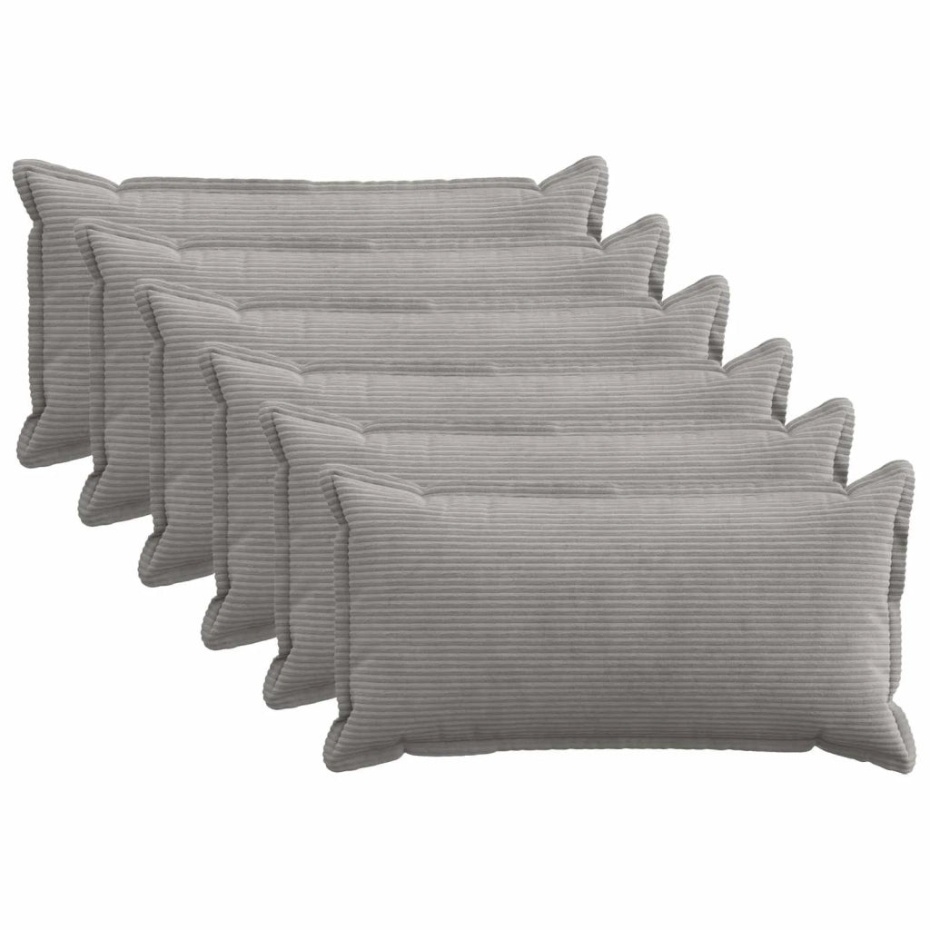 Federa 6 pz HOUTEN Grigio Chiaro 40 x 70 cm corduroy 917815