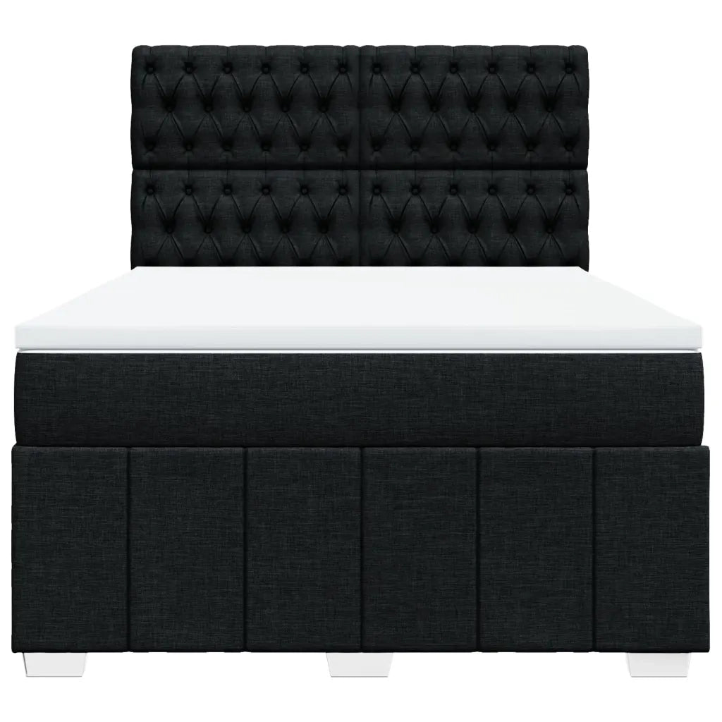Giroletto a Molle con Materasso Nero 140x190 cm in Tessuto
