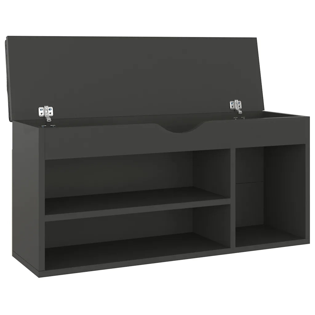 Panca Porta Scarpe con Cuscino Grigia 104x30x49cm Multistrato 326752