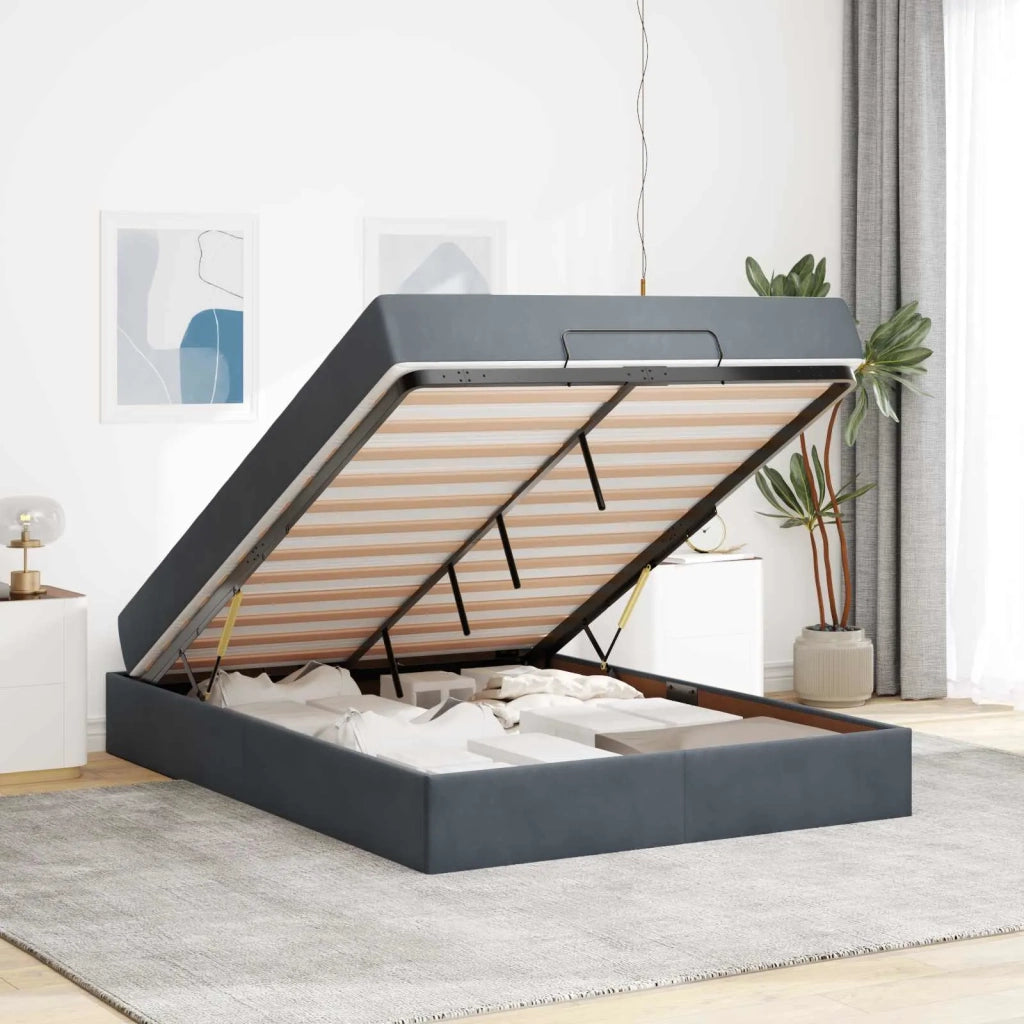 Struttura letto con materasso 2 pcs Grigio Sfumato Velluto