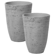 Set di 2 vasi tondi polvere di pietre per interno ed esterno grigio soggiorno balcone giardino