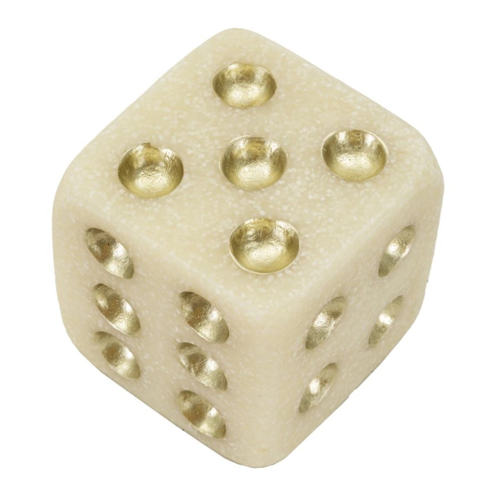 Scultura Dado 1, Bianco, Poliresina, 8x8x8 cm
