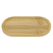 Trade Shop - Vassoio Multiuso In Bambù Decorativo Organizer Ovale Per Bagno Cucina 26.5x9cm 10852 -