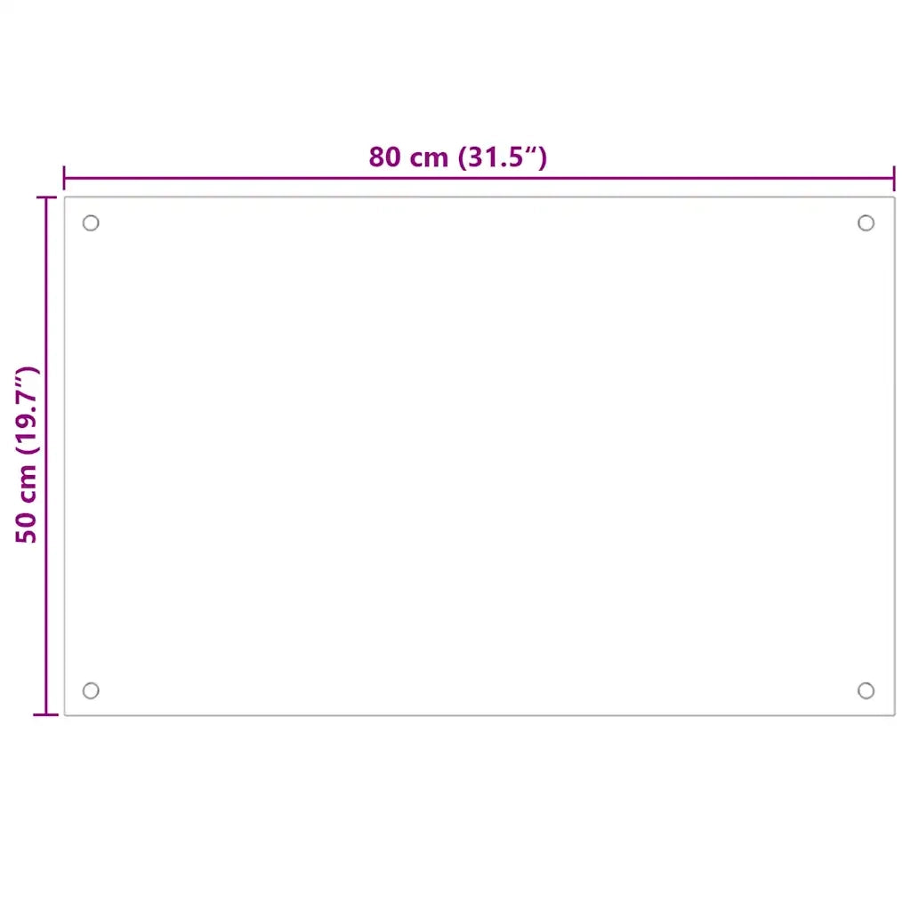 Paraschizzi per Cucina Trasparente 80x50 cm in Vetro Temperato CFW5003470